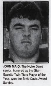 Ernie Davis Memorial trophy awarded to John Maio for outstanding football  player of 1992 in Elmira