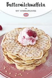 Buttermilchwaffeln Mit Himbeersahne Rezept Buttermilchwaffeln Himbeeren Himbeersahne