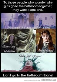 Why Girls Go The The Bathroom Together Harry Potter Jokes Harry Potter Pictures Harry Potter Funny