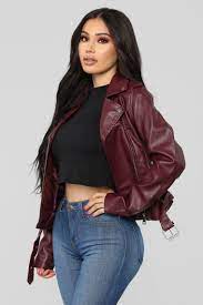 Araxie Vegan Leather Jacket Wine Red Leather Jacket Outfit Vegan Leather Jacket Fashion Nova Outfits