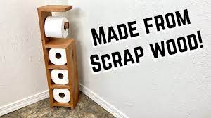 Wooden toilet paper holder rustic wood paper holder by woodber. Diy Scrap Wood Toilet Paper Holder Buildathome Youtube