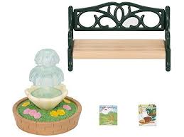 Sylvanian Families 2243 Mobilier De Poupee Banc De Jardin Et Fontaine Sylvanian Descriptif Produit Nouveau Set D Banc Jardin Familles Sylvanian Bancs