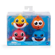 Swims and sings!sing & swim baby shark robotic bath toy yellow Pinkfong Baby Shark Bath Squirt Toy 4 Pack By Wowwee Walmart Canada