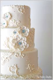 Wedding cakes have long since departed from the limited traditional choices that were. A Glamorous Wedding Cake With Hand Made Sugar Paste Flowers Using Swarovski Crystals In Teal The Pastry Studio