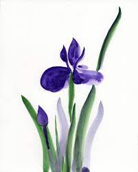 Purple Iris Original Watercolor Chinese Brush Painting 8x10 Etsy In 2021 Flower Art Flower Painting Iris Art
