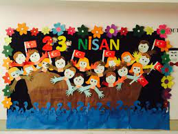 23 Nisan Panosu Sanat Cocuklar Nisan Sanat Bulten Panolari
