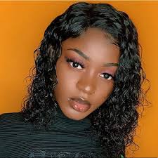 12” HUMAN HAIR Short Deep Curly Lace Front Wig NEW