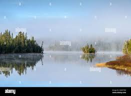 Rabbit Blanket Lake at dawn, Lake Superior Provincial Park, Ontario, Canada  Stock Photo