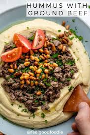 Hummus With Ground Beef Lebanese Recipe Feelgoodfoodie Recipe In 2020 Lebanese Recipes Healthy Vegetable Recipes Beef Recipes