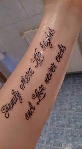 Translate family is where life begins and love never ends. Family Where Life Begins And Love Never Ends Tattoos Elegant Tattoos Qoutes Tattoos