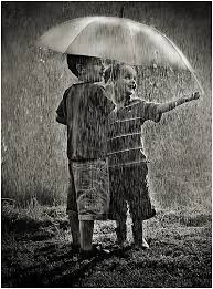 Black And White Children Playing Together Mistymorrning Rain Photography Dancing In The Rain I Love Rain