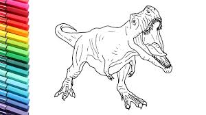 This velociraptor coloring page, and jurassic world coloring pages can help your kids get into dinosaurs all over again. New T Rex Drawing And Coloring Jurassic World Dinosaur Color Page For Kids Youtube