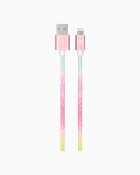 Packing slip gift message apple watch. Lax Pastel Rainbow Glitter Lightning Cable For Apple Devices 10 Ft The Paper Store