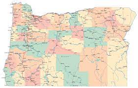 Oregon State Map With Cities Large Administrative Map Of Oregon State With Roads, Highways And Cities |  Vidiani.com | Maps Of All Countries In One Place