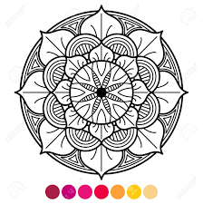 Music changed significantly in the 1960s. Mandala Coloring Page For Adults Antistress Coloring With Color Sample Stock Photo Picture And Royalty Free Image Image 97784642