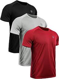 Neleus Mens 3 Pack Mesh Athletic Running Workout Shirts