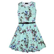 Girls Skater Dress Kids Floral Mint Abstract Belted Summer Party Dance Dresses Age 7 8 9 10 11 12 13 Years Cool Girl Outfits Kids Dress Girl Outfits