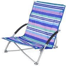 Lightweight and compact, the patterned low beach chair is great for camping trips or a day out by the seaside. Yello Low Beach Chair Stripe Campingworld Co Uk