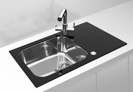 In addition to being useful, they can add drama and style to any kitchen design. Glass Kitchen Sink Extra Large Bowl Black White Alveus Glassix Up 40 Olif