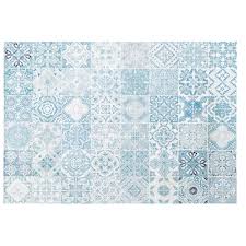 Tapis D Exterieur Blanc Motifs Carreaux De Ciment Bleus 155x230 Tapis Exterieur Carreau De Ciment Tapis