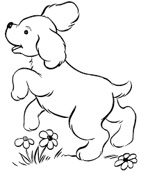 Printable dog coloring page to print and color for free : Easy Dog Coloring Pages For Kids Drawing With Crayons