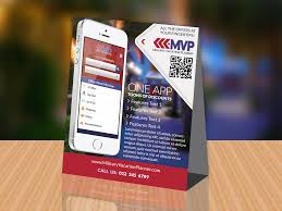 A Promotional Table Tent Design To Help A Client Promote Their Mobile App Promotional Design App Promotion Tent Design