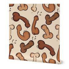 Penis dick - Small scale Wallpaper | Spoonflower
