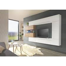 Wohnwand In Weiss Und Eichefarben Perspektivenwechsel Mit Carryhome Wohnen Haus Wohnwand