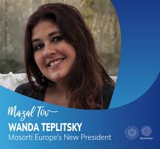 ✨All of us at Masorti and MERCAZ Olami wish to congratulate the new  president of Masorti Europe, Wanda Teplitsky! 🇪🇸Wanda, originally from  Buenos Aires, currently lives in Valencia, Spain, where she teaches