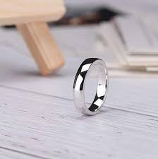 4mm Wide 925 Solid Sterling Silver Comfort Fit Polished Dome Style Wedding Band Mens Womens Unisex Engagement Promise Ring Sizes 4 14 Mens Wedding Bands Sterling Silver Silver