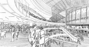 Asian Mall Interior Sketch Interior Sketch Perspective Sketch Shopping Mall Interior