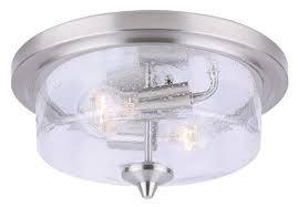 Install the correct size light bulb in the fixture's. Patriot Lighting Caylon Brushed Nickel 2 Light Flush Mount Ceiling Light At Menards