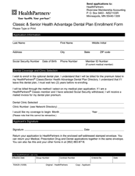 Each of these plans has an annual maximum of $1. Fillable Online Healthpartners Classic Dental Enrollment Form Fax Email Print Pdffiller