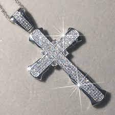 Stock your store with attractive fashion jewelry. New 925 Silver Exquisite Bible Jesus Cross Pendant Necklace For Women Men Crucifix Charm Simulated Platinum Diamond Jewelry Chain Necklaces Aliexpress
