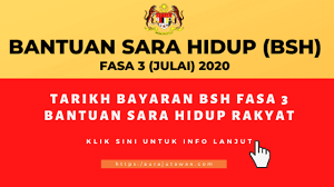 Bantuan sara hidup rakyat malaysia (bshrm) yang telah perkenalkan oleh kerajaan baharu pakatan harapan bagi menggantikan bantuan rakyat 1malaysia (br1m) akan diagihkan kepada semua penerima bantuan ini mulai tarikh 6 jun 2018. Terkini Tarikh Bayaran Bsh Fasa 3 Julai 2020 Playbill Online