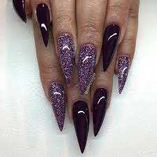 solin sadek on instagram purple passion med lila glitter egenblandat purple acrylic nails luxury nails purple nail designs