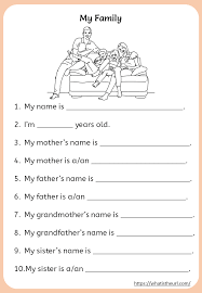 Park, if you inherited that as your surname when you were born. My Family Worksheets For Kids Your Home Teacher