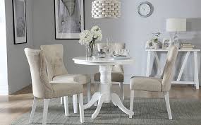 Dining tables come in different shapes and sizes. Kingston Round White Dining Table With 4 Bewley Oatmeal Fabric Chairs Furniture And Choice
