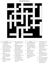 It does not matter what day it is, or how old you are. Baseball Crossword Puzzle World Series Printable Version