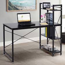 Costway 47 5 Computer Desk Writing Desk Study Table Workstation With 4 Tier Shelves Walmart Com Small Computer Desk Modern Computer Desk Computer Desk