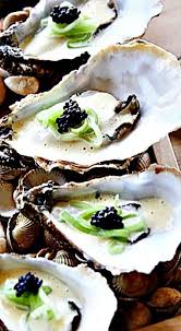 Poached Oysters With Pickled Cucumber And Caviar Recipe Recipe Oyster Recipes Recipes Food