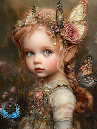 The summer days are fading, and she carries their memory in her hair—woven  with roses, blossoms, and the last butterflies of the season. 🌸🦋 Her eyes  hold the quiet promise of autumn,