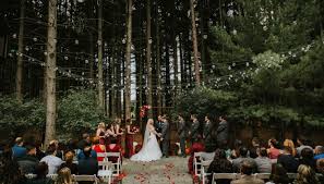 Beautiful Fall Wedding Ceremony At Shepherd S Hollow Golf Club Ceremony And Reception Venue In C Fall Wedding Ceremony Ceremony Spaces Michigan Wedding Venues