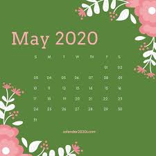 May 2020 Floral Calendar Printable Calendar Printables Calendar Coloring Calendar