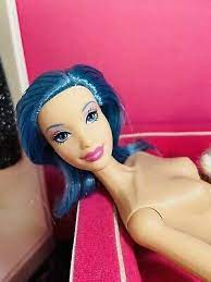 Barbie Doll Rerooted Blue Hair Head Only For Ooak Fantasy Ebay Barbie Dolls Blue Hair Ooak