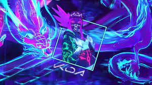 Triangular geometric bright neon gradient purple version live wallpaper. K Da Akali League Of Legends League Of Legends Punk Neon Hair Neon Picture In Picture 2k Wallpaper Hdwallpaper D Neon Wallpaper League Of Legends Neon