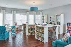 I had random decor, loose craft tools, papers upon. Home Office Craft Room Traditional Home Office Baltimore By Melissa Mclay Interiors Houzz