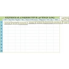 External Corrective Action Log Excel Spreadsheet