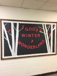 Black And White Bulletin Board Ideas God S Winter Wonderland Bulletin Board At Noblesville Methodist Preschool We Used A Christmas Bulletin Boards Winter Bulletin Boards Preschool Bulletin Boards