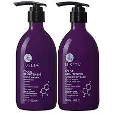 Increases elasticity which decreases breakage. Buy Luseta Purple Shampoo And Conditioner Set For Blonde Gray Color Treated Hair Sulfate Free Paraben Free Infused With Cocos Nucifera Oil For Curly And Damaged Hair 2x16 9oz